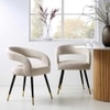 Bentlee Metal Accent Chair in Beige Colour