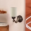 Devansh Metal Electric Wall Light in Antique Gold Colour with White Shade Count of 1 Light