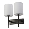 Eliante Cloth Shade Wall Lights Mild Steel & Glass Material Dark Brown & White Finish