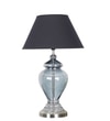 Syracuse Blue Glass Table Lamp With Black Cotton Shade