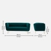 Grace Fabric Sofa (Teal Blue)