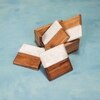 Ireka Home Timber & Stone Wood and Marble Coaster Set with Holder – Set of 4