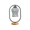 Devansh Multicolor Glass Wooden & Iron  Table Lamp -17 Inch Height  -Apl4