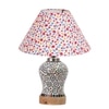 Devansh Conical Multi Cotton Shade Lamp With Wood & Mosaic Glass Base For Decoration/Office/Home/Gifting/Study For Decoration/Office/Home/Gifting/Study -(10X10X14.5) Inches -A
