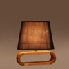 Devansh Black Cotton Table Lamp With  Wood Natural Base -3