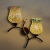 Devansh Metal Electric Wall Light in Gold Colour with Multi Shade Count of 2 Lights