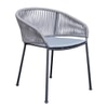 Coral Outdoor Table Set with 1 Table and 2 Chairs in Metal Grey