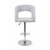 Doe Buck Adjustable Upholstered Bar Stool in Grey Colour with Chrome Base