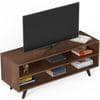 Leo Engineering Wood Floor Standing Tv Entertainment Unit In Brown Maple Finish