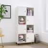 Hexa Engineered Wood Bookshelf Multipurpose Storage Rack in Giant Wood and Frosty White