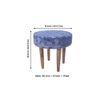 Nayla Solid Wood Stool in Indigo Patch Kantha Fabric