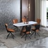 Aeris Ceramic 4 To 6 Seater Extendable Dining Table With Tulip Dining Chair