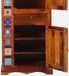 Rangrez Sheesham Wood 1 Door Wardrobe in Honey Oak Finish