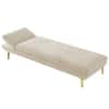 Nicco Velvet Chaise Lounger in Cream Color