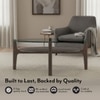 Cayman Round Glasstop Coffee Table with Storage in Danish Walnut Finish