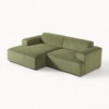Sophisticated Wood Right Aligned 2-Seater With Upholstery Non Storage Sofas In Green Colour