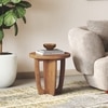 Kaya Solid Wood Side Table in Amber Walnut Finish