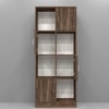 8 Shelves Semi Open Multipurpose Matrix Kitchen Cabinet In Cochwood Brown Finish