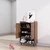 Hexa Red Engineered Wood Shoe Rack in Flower Wenge Colour