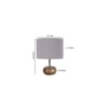 Genevieve Grey cotton & solid wood table lamp