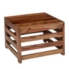 Kingsville Sheesham Wood Contemporary Square Coffee Table In Natural Teak Finish