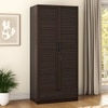 Bennis Engineered Wood 2 Door Wardrobe Without Mirror in Dark Walnut Finish