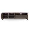 Lunar Solid Wood and Carrara White Marble TV Unit in Danish Walnut Finish