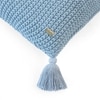 Moss Knit Cadet Blue Cotton Knitted Cushion Cover 12X20 Inches