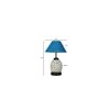 Scarlet Turquoise Jute Glass Table lamp with Iron Base