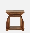 Nrby Sheesham Wood End Table In Rustic Teak Finish