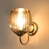 Devansh Steel Electric Wall Light in Steel Colour with Lavender Shade Count of 1 Light