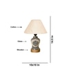 Devansh Conical Off White Cotton Shade Lamp With Wood & Mosaic Glass Base For Decoration/Office/Home/Gifting/Study For Decoration/Office/Home/Gifting/Study -(10X10X14.5) Inches -A