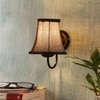 Devansh Black Wall Mounted Lamp With Beige Jute Shade
