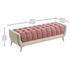 Hoslo Velvet 2 Seater Ottoman Bench in Cream & Peach Color