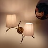Devansh Metal Electric Wall Light in Gold Colour with Grey Shade Count of 2 Lights