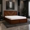 Vanya Solid Wood Compact Queen Bed Box Storage Provincial Teak Finish Mattress 60 x 72 Inches