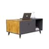 Hexa Engineered Wood Center Table With Storage And Open Rack In Slate Grey And Giant Wood