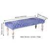 Cairo Solid Wood 2 Seater Bench In Indigo Patch Kantha Fabric