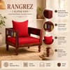 Rangrez Sheesham Wood 1 Seater Sofa in Honey Oak Finish with Red Cushion