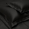 Stoa Paris Satin Pillow Covers,  Premium Plain Pillow Cover Set of 2, 68L x 45W cms - Midnight Black