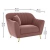 Rivo Velvet 1 Seater Sofa In Peach Color