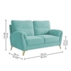 Osbert Velvet 2 Seater Sofa in Tourquise Color