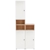 Lofty Tall Wardrobe with Striped Design for Bedroom Storage & Organization
