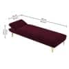Nicco Velvet Chaise Lounger in Red Wine Color