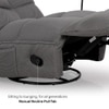 Avery One Seater Manual Fabric Recliner in Graphite Grey Colour