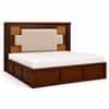 Nayra Solid Wood Compact King Bed Hydraulic Storage Provincial Teak Finish Mattress 72 x 72 Inches