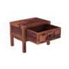 Square Solid Wood Box Bedside Table in Teak Finish