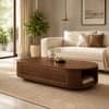 Elora Oval Sheesham Wood Accent Coffee Table in Walnut Finish