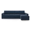 Apollo Compact Sofa (Colour : Lapis Blue, Cushion : Hard, Back Type : Regular, Seating Capacity : Right Aligned 3 Seater + Right Aligned Chaise + Ottoman)