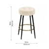 Doe Buck Tufted Counter Height Bar Stool in Beige Colour with Gold Footrest